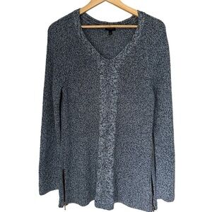 Talbots Health Blue Long Sleeve Sweater, Zipper Sides, Medium